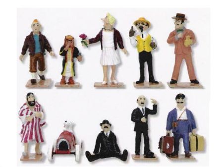 10 mini personnages classiques Figurine mini Moulinsart Plomb