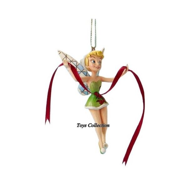 Suspension Fée Clochette ruban Figurine Noël Disney Traditions Résine
