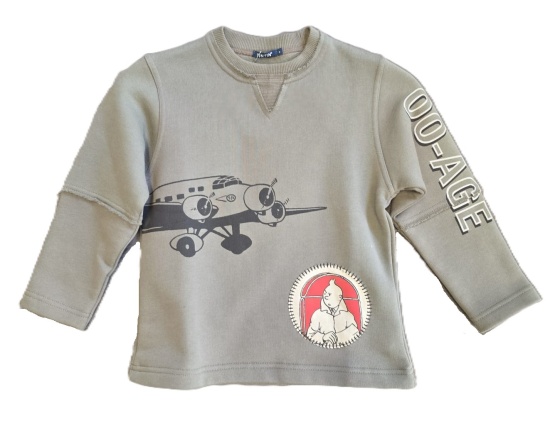tntin-sweet-shirt-avion-kaki-4ans