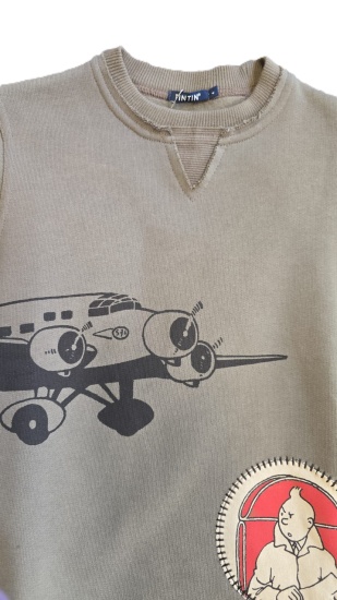 tntin-sweet-shirt-avion-kaki-4ans1