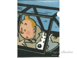 Chemise plastique Tintin et Milou dans le cockpit