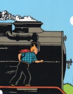 Chemise plastique Tintin sur le train
