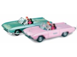 DOTTIE & PINKY  dans la Ford Thunderbird 1963 verte