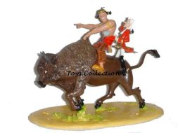 Oumpa-pah et Hubert chevauchant le bison