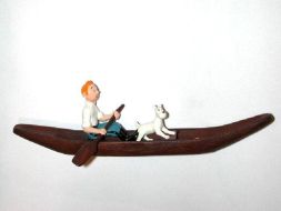 Tintin, Milou dans la pirogue #