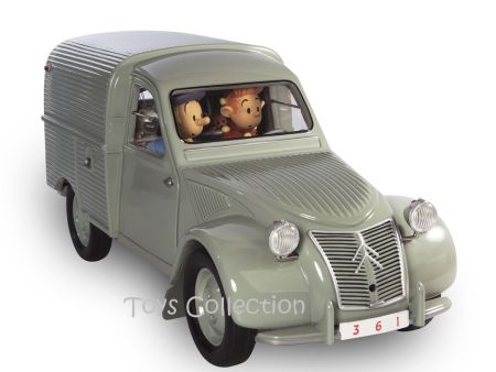 La 2cv camionnette avec Spirou, Fantasio, Spip et le Marsupilami