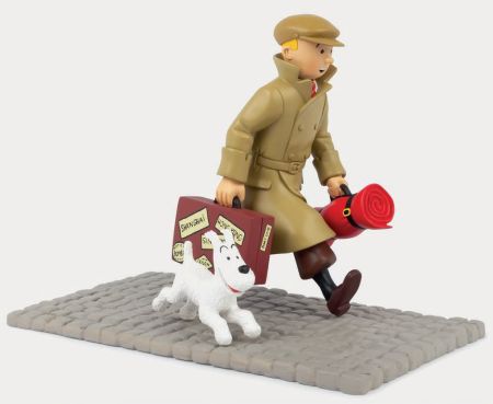 Tintin et Milou, ils arrivent, sur socle
