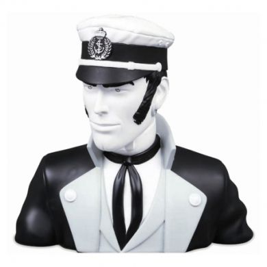Corto Maltese buste moir et blanc