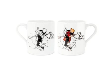 Mug noir blanc et en couleur, une scène de l’album Tintin en Amérique