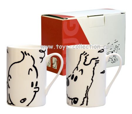 Duo Mugs Tintin et Milou blancs