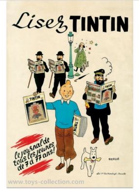 Affiche Lisez Tintin