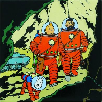 Magnet lune - Tintin, Haddock et Milou