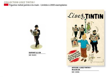 Dupont tenant le journal Tintin