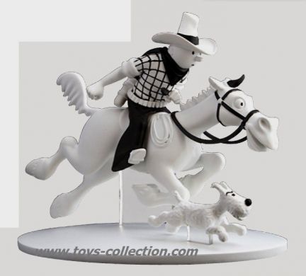 Tintin cow boy a cheval