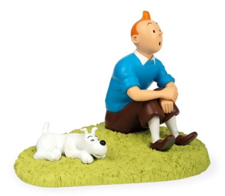 Tintin assis dans l'herbe, L'ÎLE NOIRE