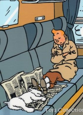 Chemise plastique Tintin et Milou dorment dans le train