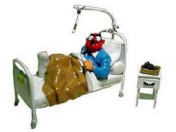 Demesmaeker dans son lit d'hôpital