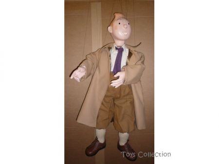 Marionnette Tintin en imperméable #