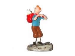 Tintin avec Milou dans son dos #