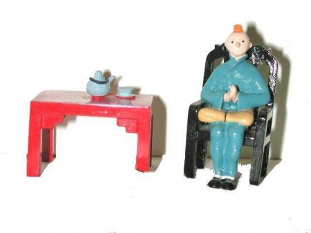 Tintin et Milou prenant le thé #